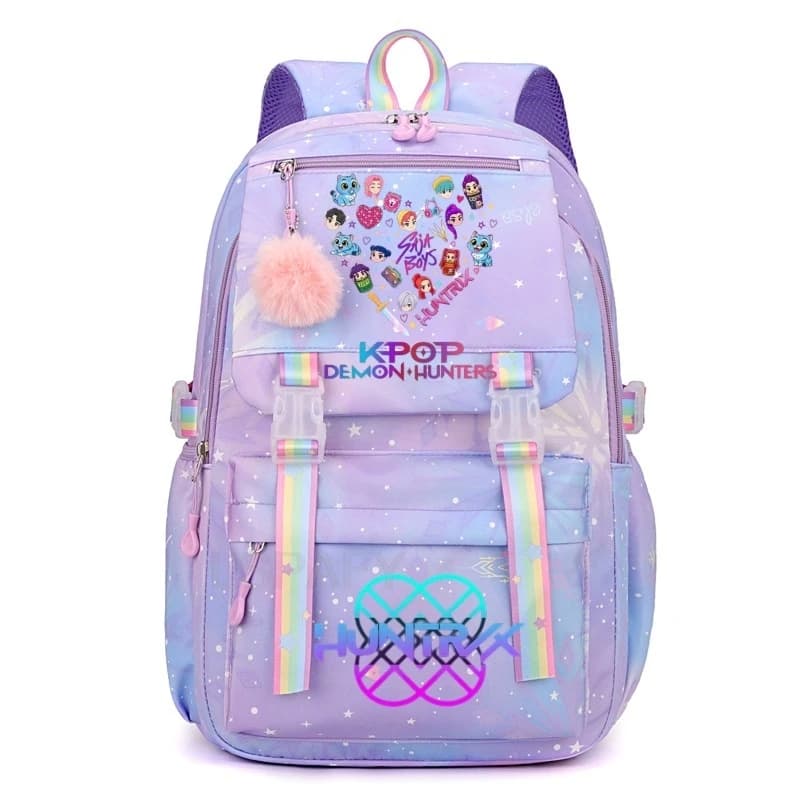 KPop Demon Hunters Backpack Gradient Ramp Rumi Mira Zoey HUNTR/X Saja Boys Student Girl Laptop School Bags Capacity Mochila