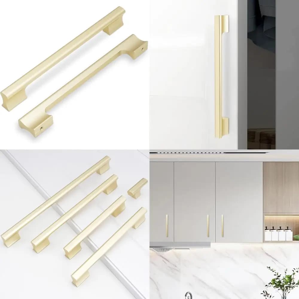 Maniglie per mobili da cucina in ottone spazzolato Maniglie da 7-1/2 pollici Maniglie per cassetti dorate Manopole per cassettiere hardware per armadi