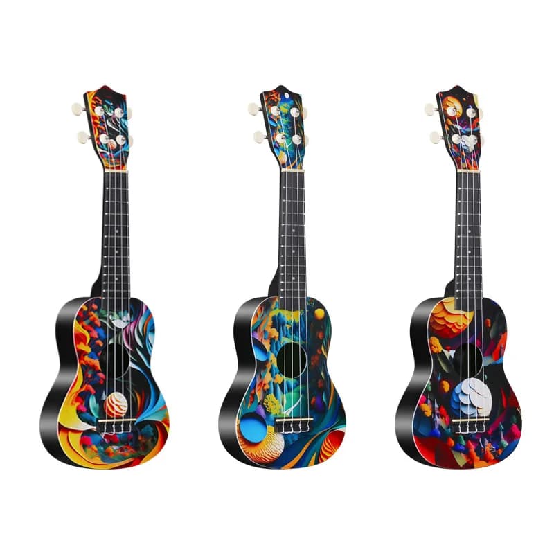 21 Inch Ukulele Mini Guitarra 4 Strings Customizable Ukulele Accessories Capo Ukelele Set Guitar Musical Instrument Kids Gifts