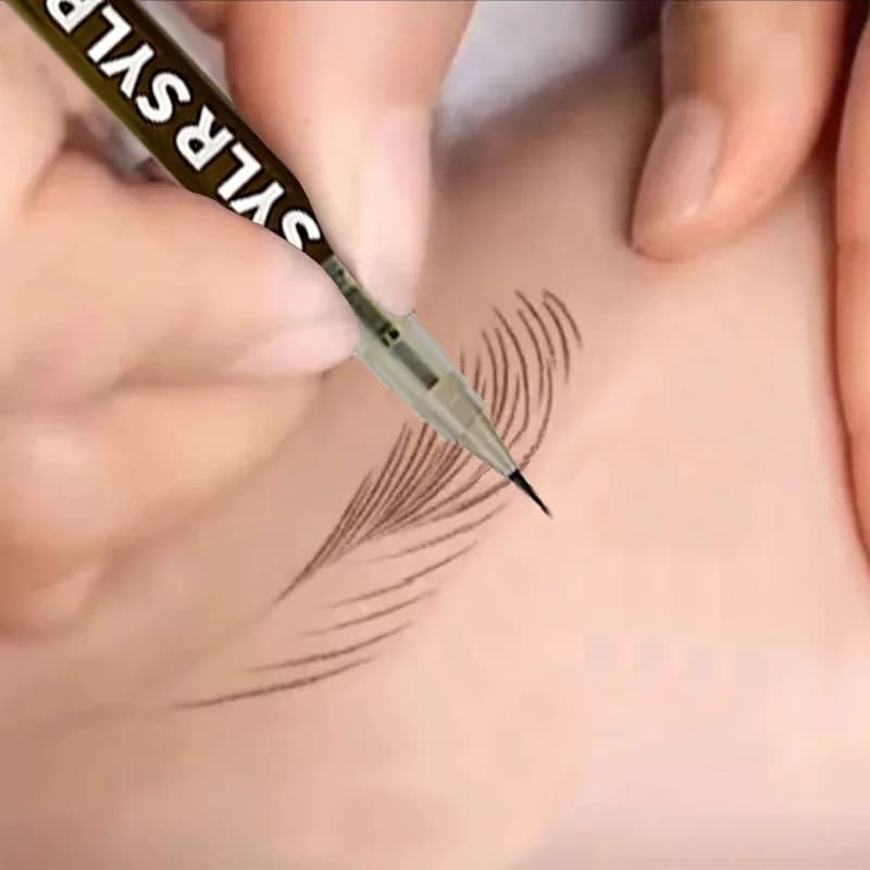 0.008mm Ultra Fine Eyebrow Pen Long Life Sweatproof Waterproof High Pigmentation Liquid Eyebrow Pen Easy to Apply