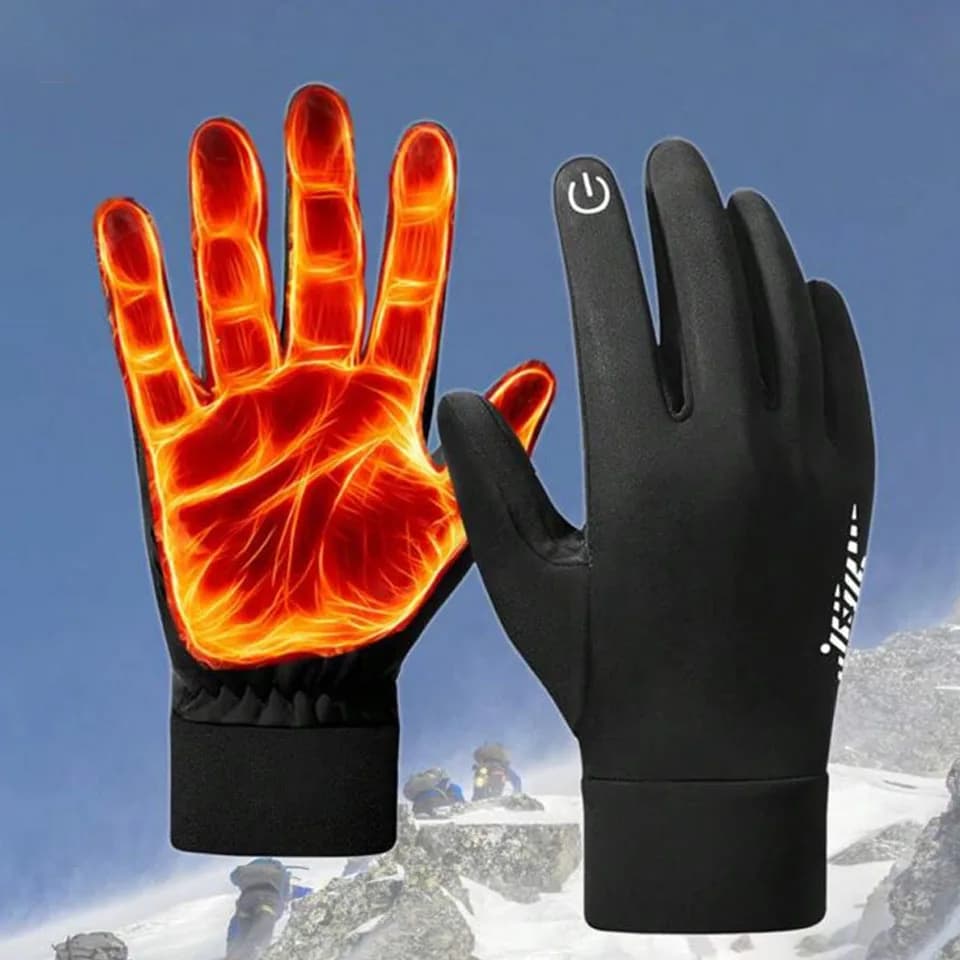 GTUBIKE Waterproof Winter Thermal Cycling Gloves Women's Snow Gloves with Full fingers Slim touch screen gloves for racing