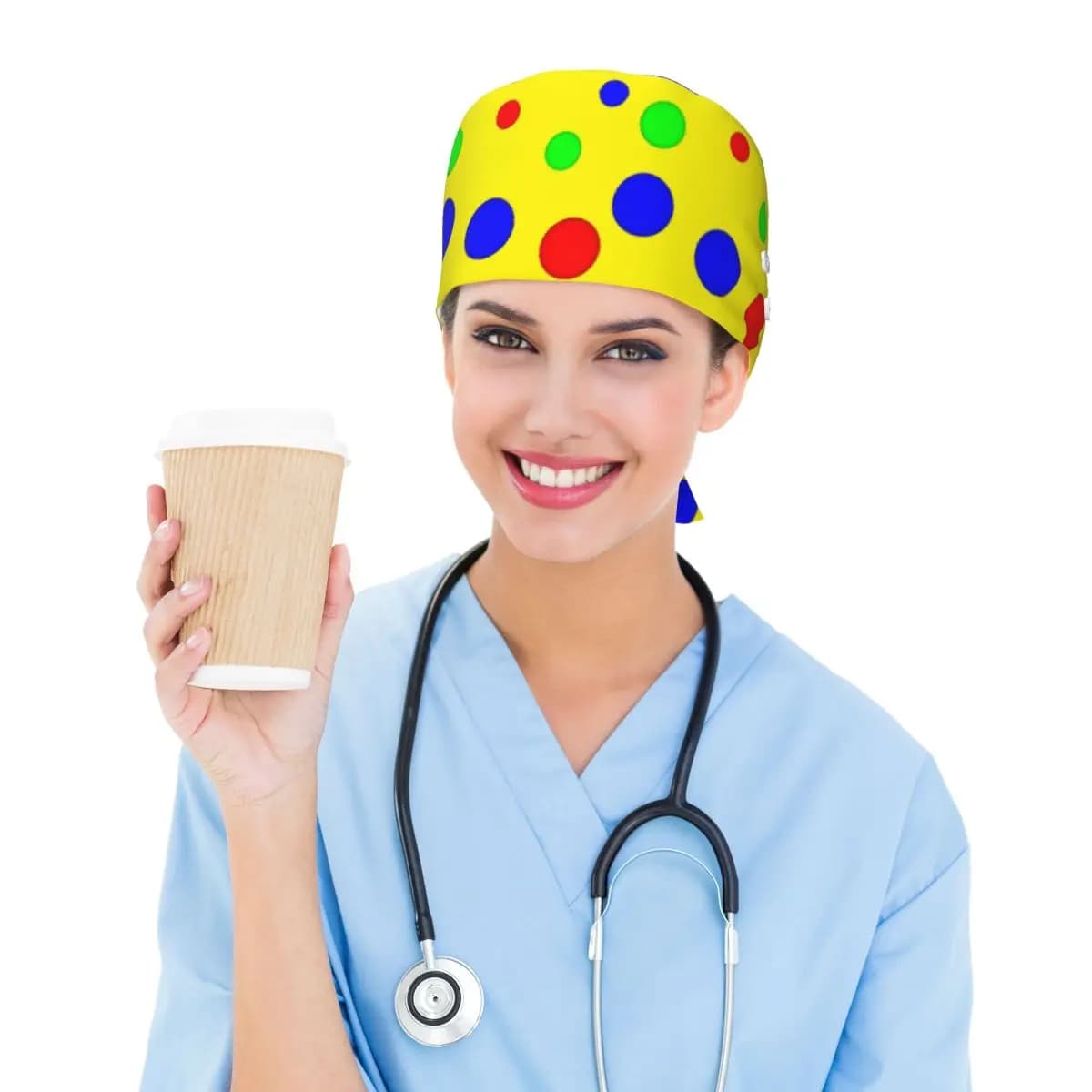 Spotty Bag Mr Tumble's Spotty Scrub Hat Doctor Working Surgical Cap Men Women Adjustable Nursing Caps for Dentist