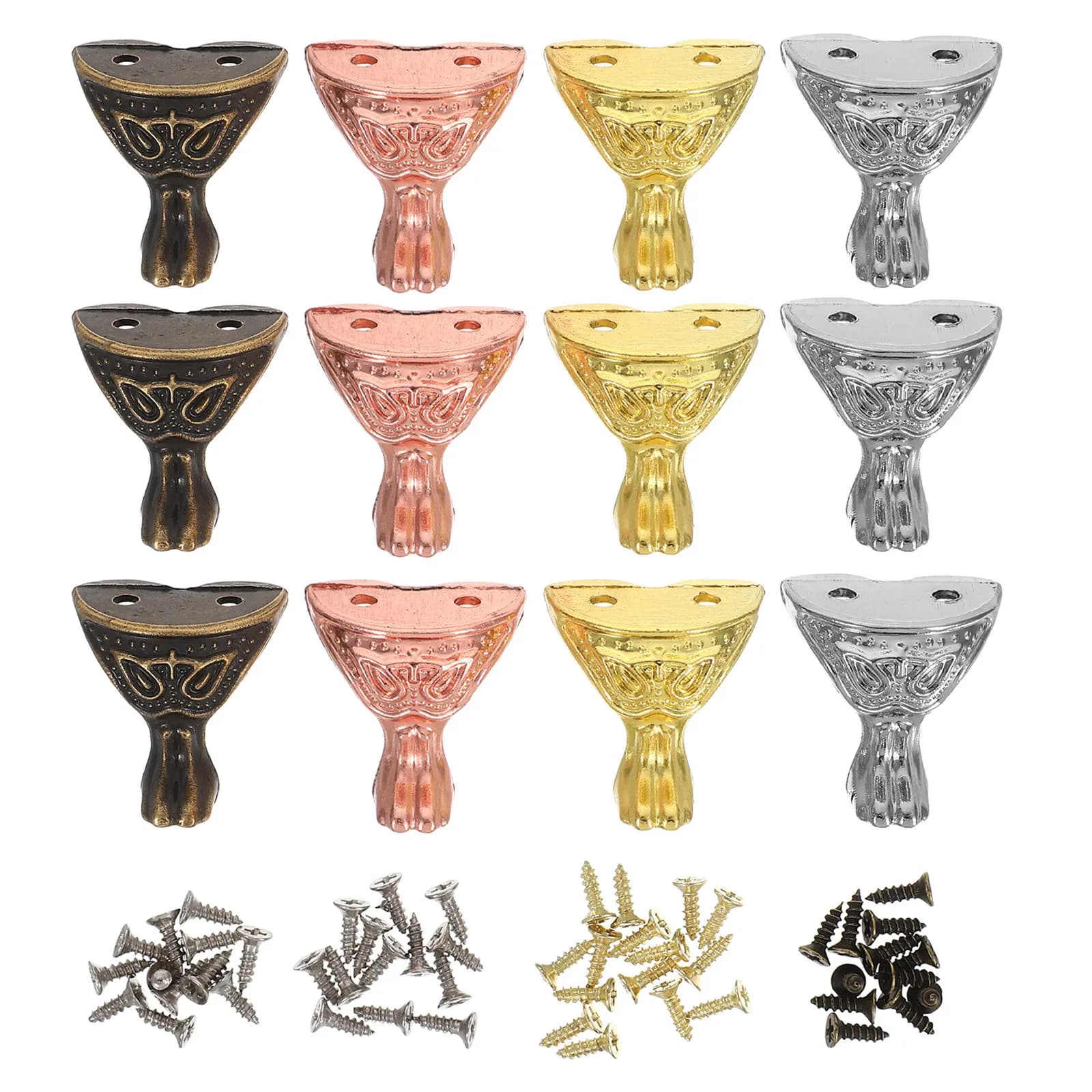 16 pcs Corner Furniture Brackets Halloween Christmas New Year Box Feet Cabinet Legs Box Corner Feet Decorative Box Legs Stable
