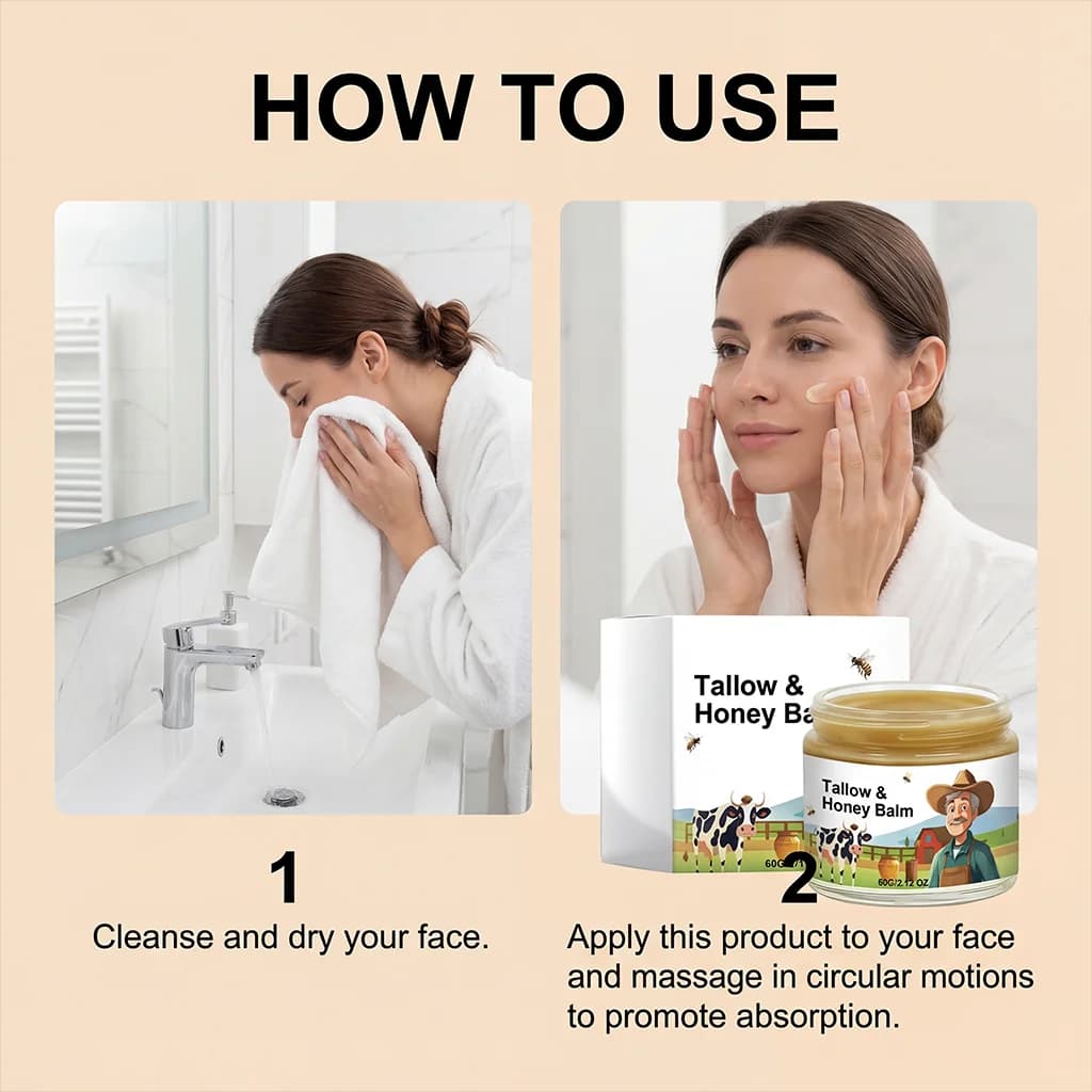 Crema Viso al Sego di Manzo e Miele, Idratante Quotidiana, Delicata e Lisciante, Protegge la Pelle del Viso, Rinfrescante e Facilmente Assorbibile