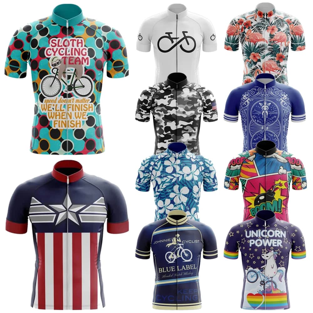 Men's Pro Team cycling jersey, breathable short sleeve, shorts with straps, durable 20D gel bearing, mountain bike clothing, new, 2024