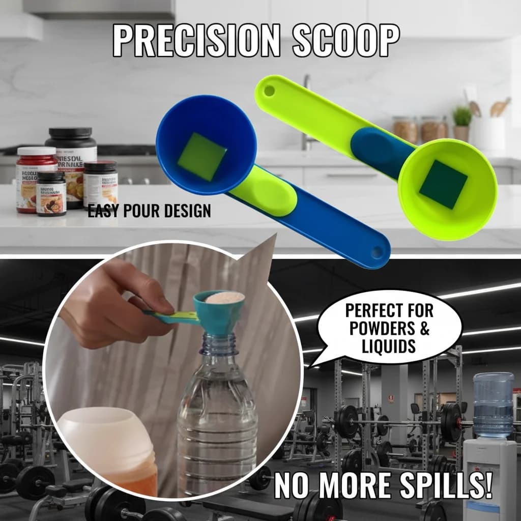 Leak Proof Milk Powder Spoon Protein Powder Sliding Seasoning Separation Spoon for Kitchen