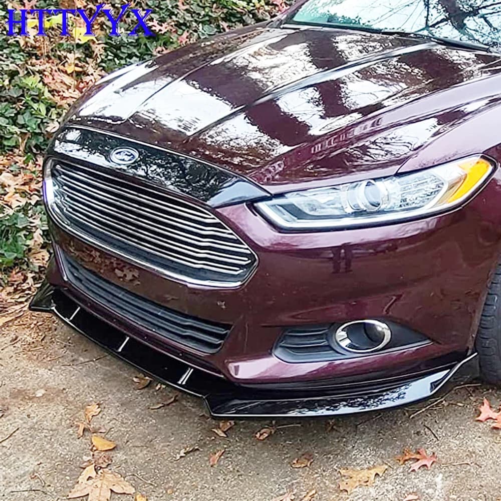 HTTYYX Gloss Nero Auto Paraurti Anteriore Splitter Lip Diffusore Body Kit Spoiler Guard Per Ford Mondeo Fusion 2013 2014 2015 2016