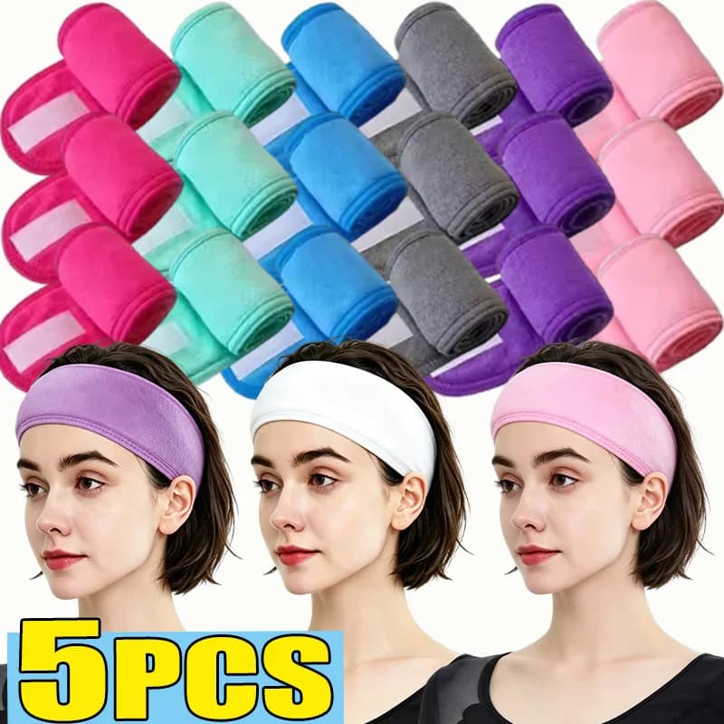 New Adjustable Velcro Strap Wash Face Headband Soft Toweling Broken Hair Tools Accessories Women SPA Facial Headbands Headwear