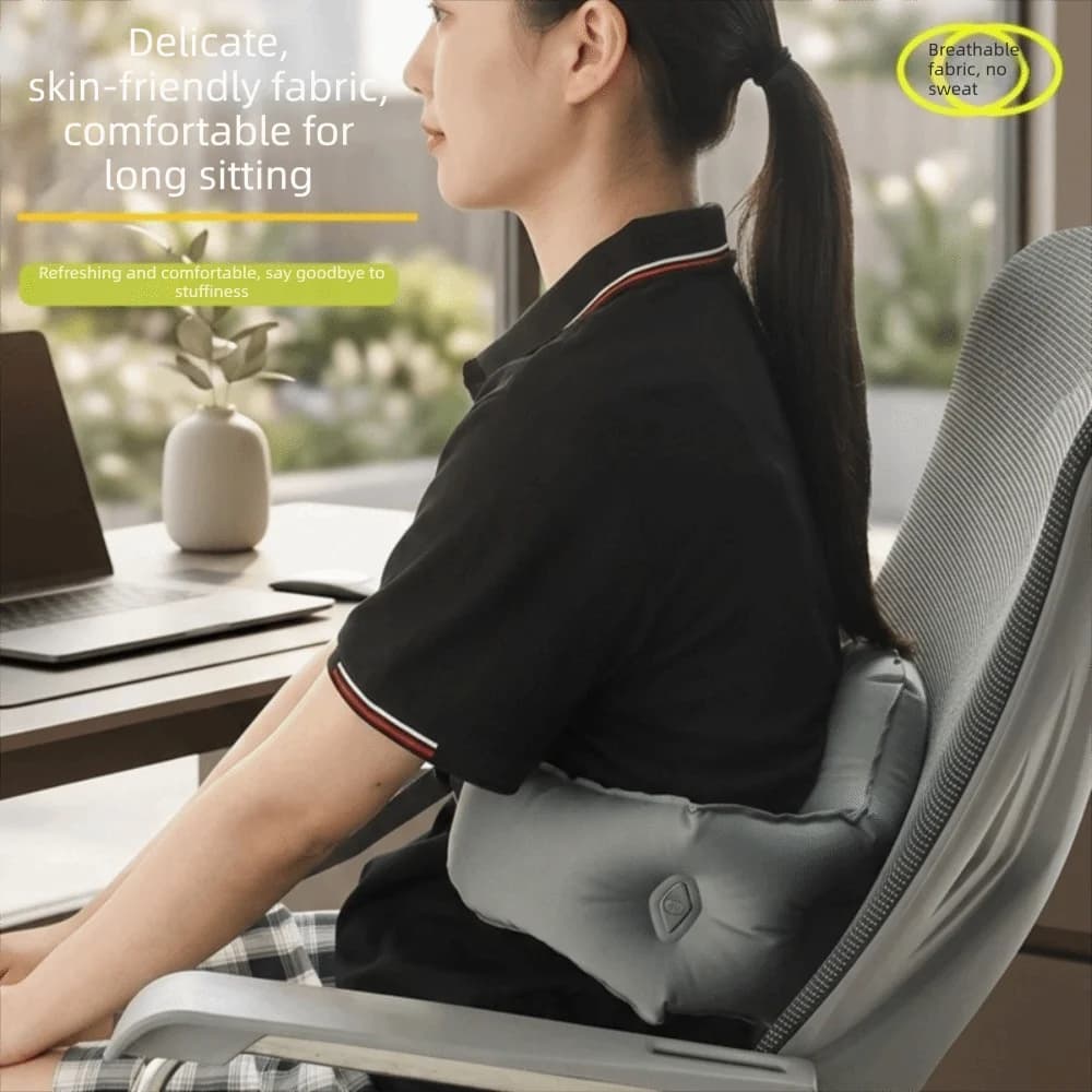 Foldable Inflatable Lumbar Pillow Press Self-Inflation Breathable Lumbar Support Cushion Comfortable Lightweight Waist Cushion