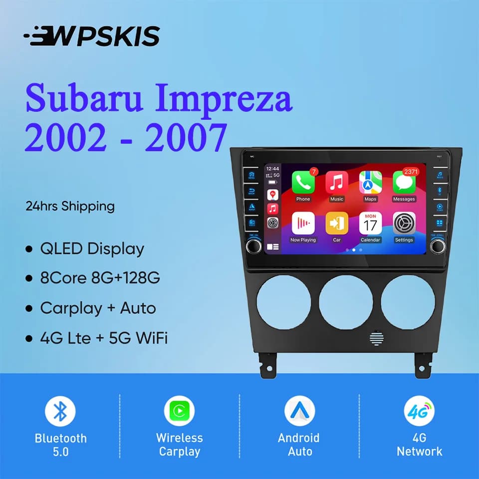8G Ram 128GB QLED Autoradio Video Audio A/V Musica Lettore DVD GPS Navi Per Subaru Impreza 2002 2004 2007 Carplay Auto DSP RDS