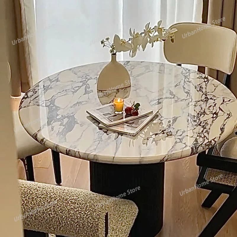Tavoli da pranzo in marmo nordico Design moderno e semplice di lusso Tavolo rotondo Gambe del tavolo in legno massello Mobili per sala da pranzo Esstisch FYDT