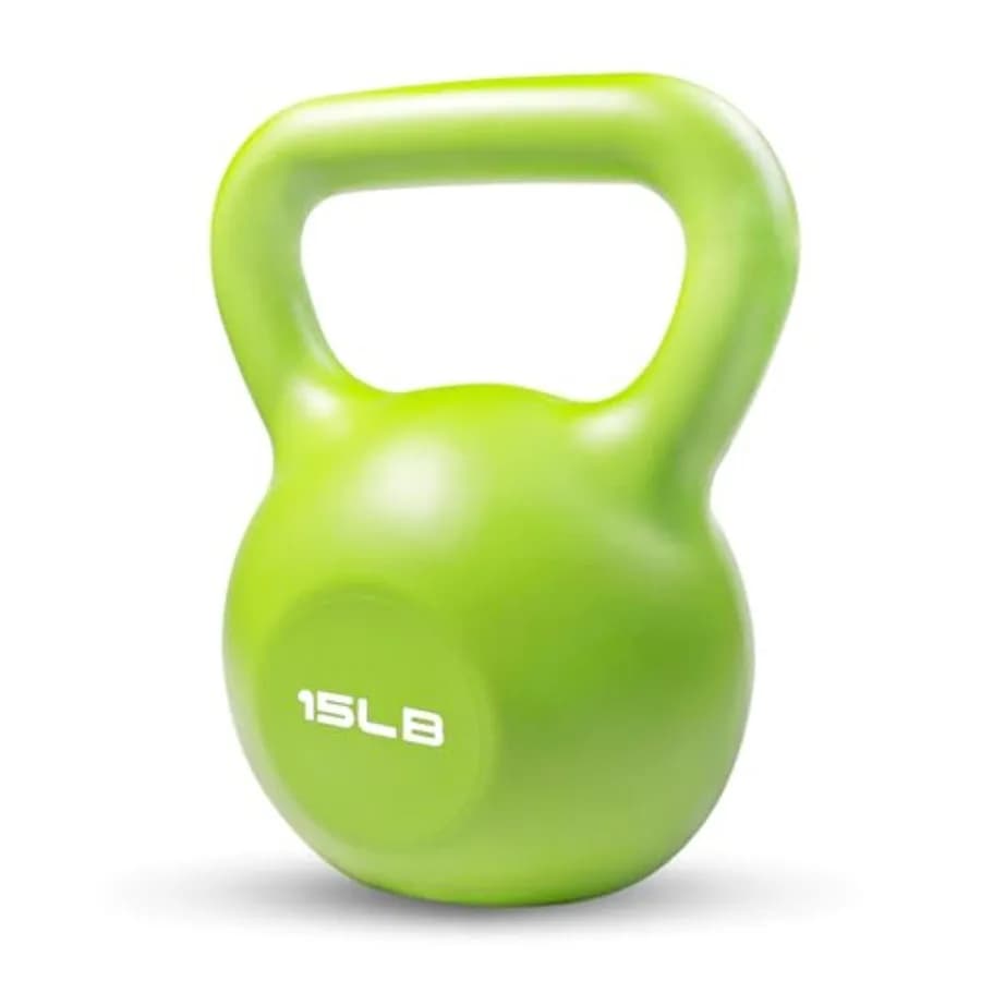 Kettlebell per Allenamento di Forza, per Muscoli delle Mani e Rafforzamento del Core, 15LB in Ghisa Verde