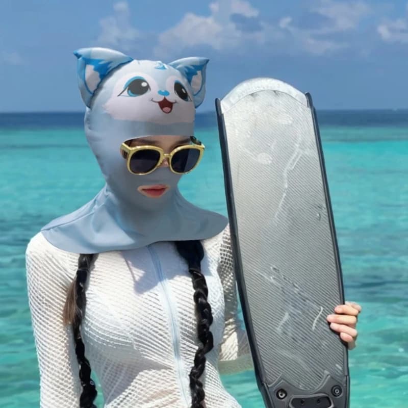 Swiming Caps protezioni solari maschera integrale cuffie da immersione Diving Facekini cuffie da nuoto elastiche copricapo per sport acquatici