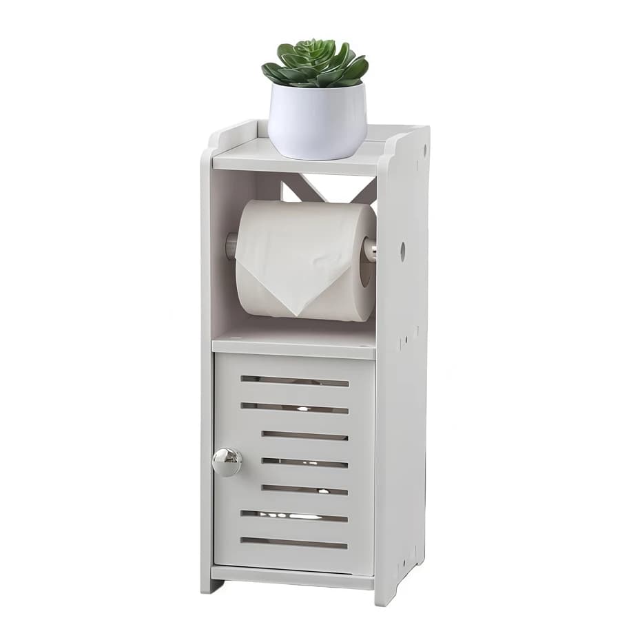 PVC Bathroom Storage Cabinet, Corner Floor Cabinet Shelf, Narrow Toilet Paper Cabinets,Space Saver Organizer Toilet Storage Rack