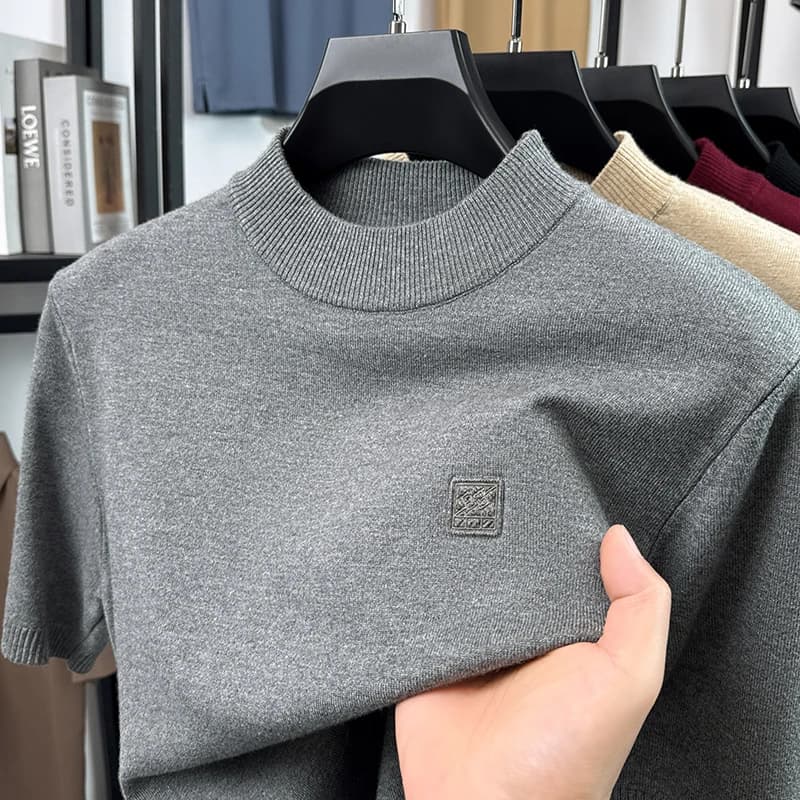 Maglione Lavorato a Maglia a Maniche Corte da Uomo, Girocollo, Nuova T-shirt 2026, Strato Interno, Maglia Base a Maniche Corte da Uomo per Primavera ed Estate, di Tendenza
