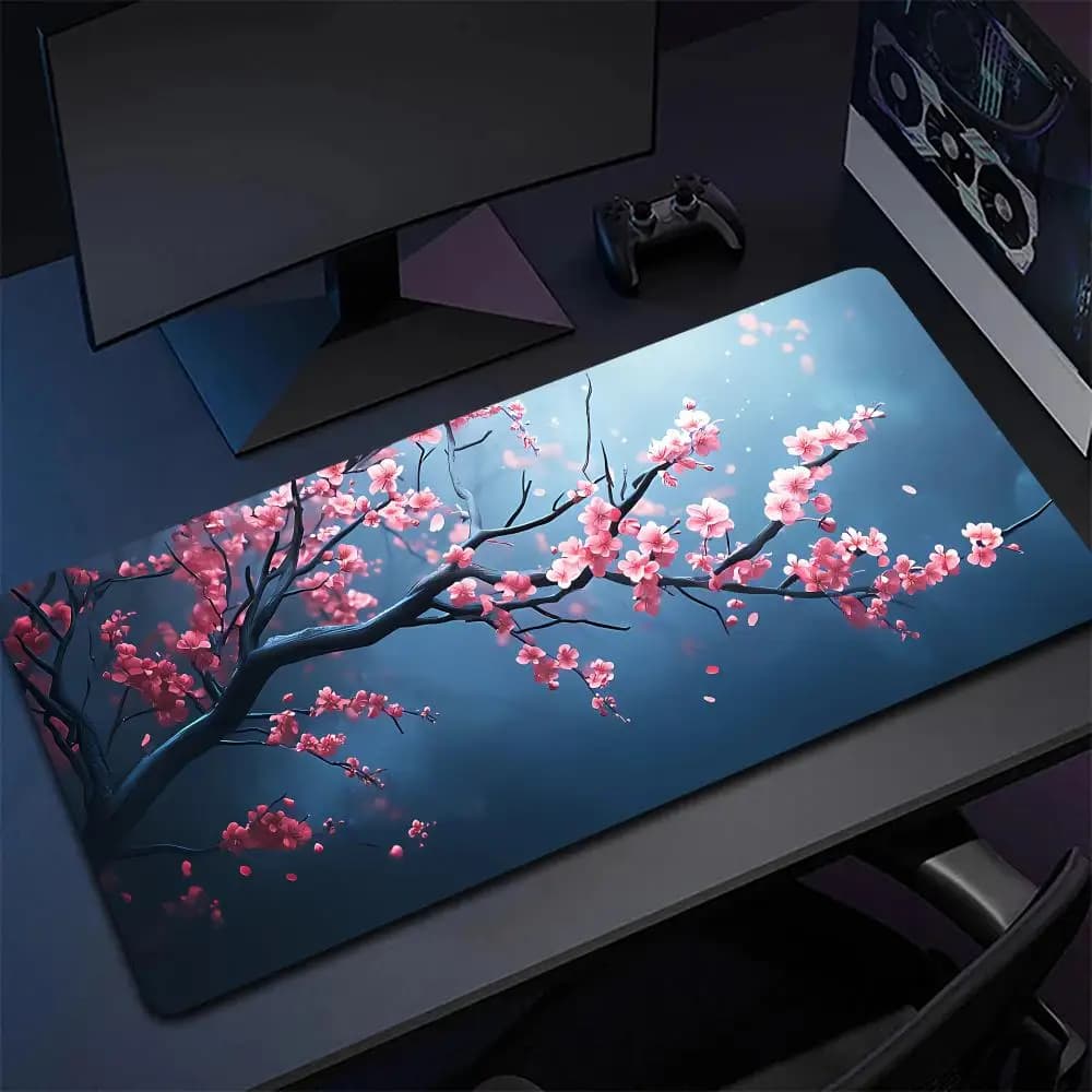 Tappetino per mouse in stile giapponese Cherry, tappetino per mouse grande, tappetino da gioco per PC, per giocatori di computer, tappetino per mouse per laptop e tablet