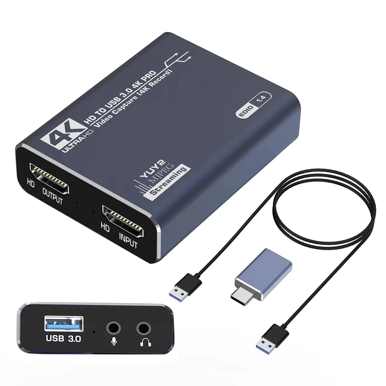 Scheda di acquisizione USB 3.0 4K Scheda di acquisizione per giochi audio video Loop-Out compatibile HDMI 1080P a 60Hz per PS5/4 PC portatile Streaming live OBS