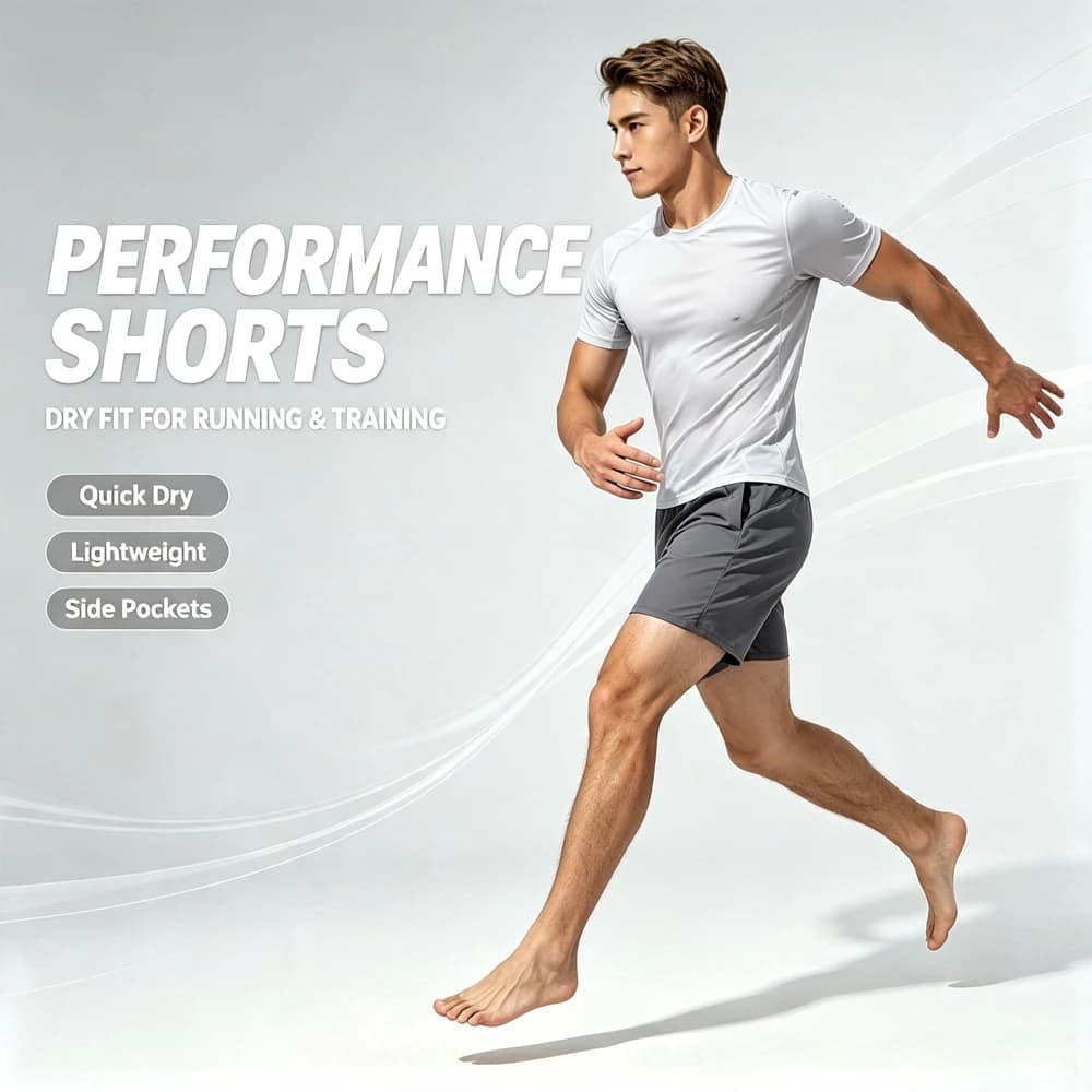 1Pcs Versatile Loose-Fit Athletic Shorts Ideal for Jogging Hiking or Fitness Class with Easy-Care Quick-Dry Technology