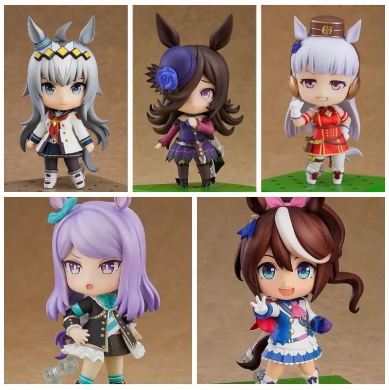 Uma Musume Pretty Derby Nendoroid 2101 Action Figure Oguri Cap Tokai Teio Kitasan Black con visi intercambiabili, regalo da collezione