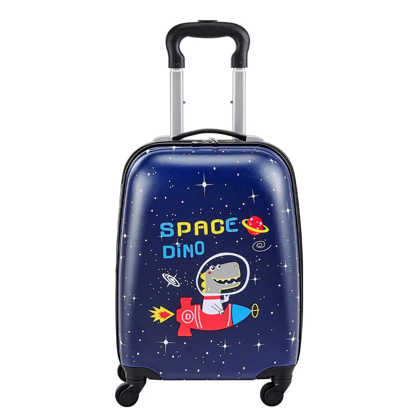 Set Valigie per Bambini, 2 Pezzi, Valigia Rigida da 18 Pollici con Ruote e Zaino Rigido, Bagaglio a Mano per Bambini con Tema Dinosauro