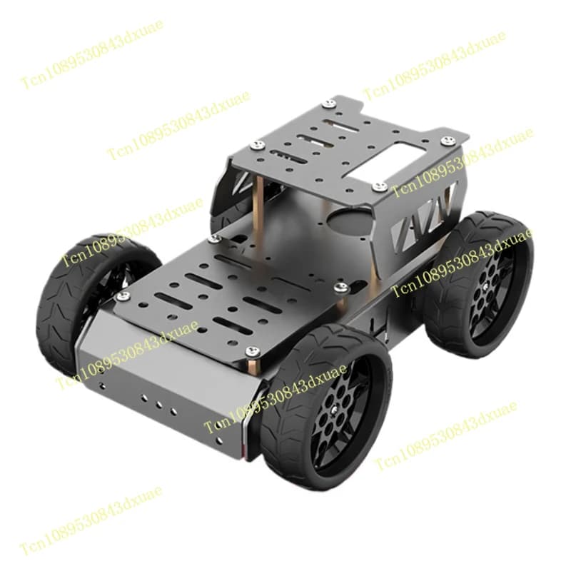 Carrello Elettrico a Quattro Ruote con Telaio in Alluminio, Auto Intelligente per Kit Fai-da-Te Arduino/Raspberry Pi Robot