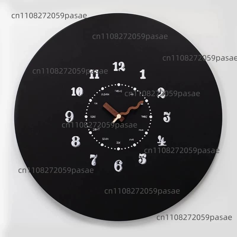 Orologio da parete a scatola cieca, in piastrelle effetto lavagna, fai da te, magnetico, da appendere, orologio artistico di alta gamma