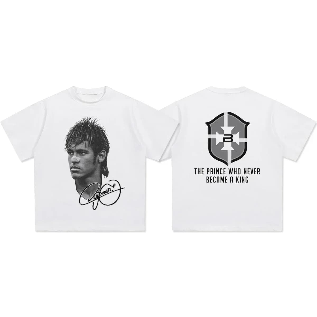 Cristiano Ronaldo Neymar American Football Star Stampa T-shirt in cotone a maniche corte Abbigliamento donna Stampa Moda Uomo T-shirt oversize