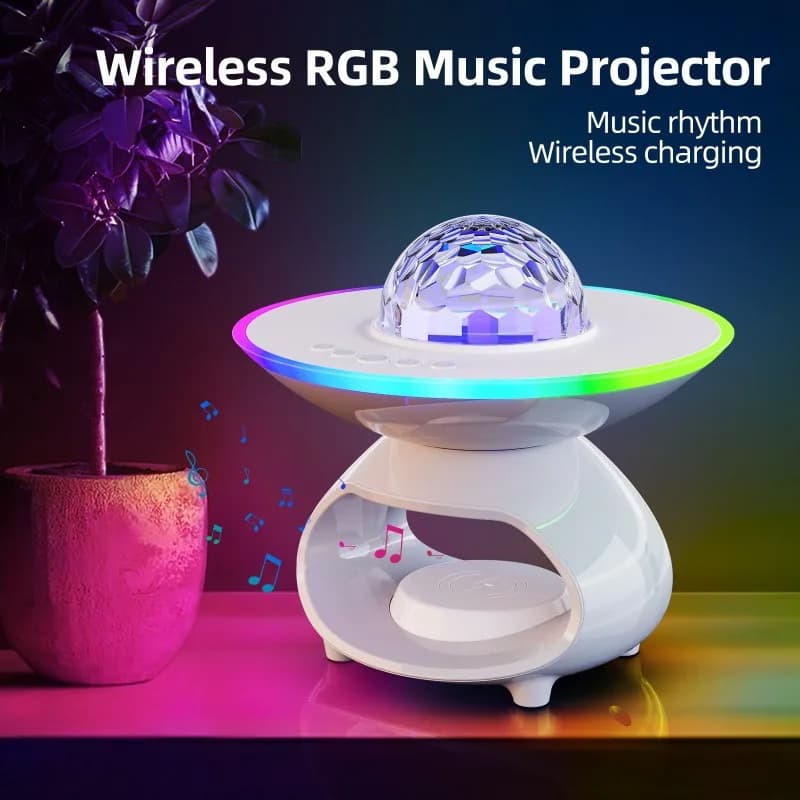 Creative Night Lamp with Wireless Charging, Bedroom Desk Light, Sleeping Projector