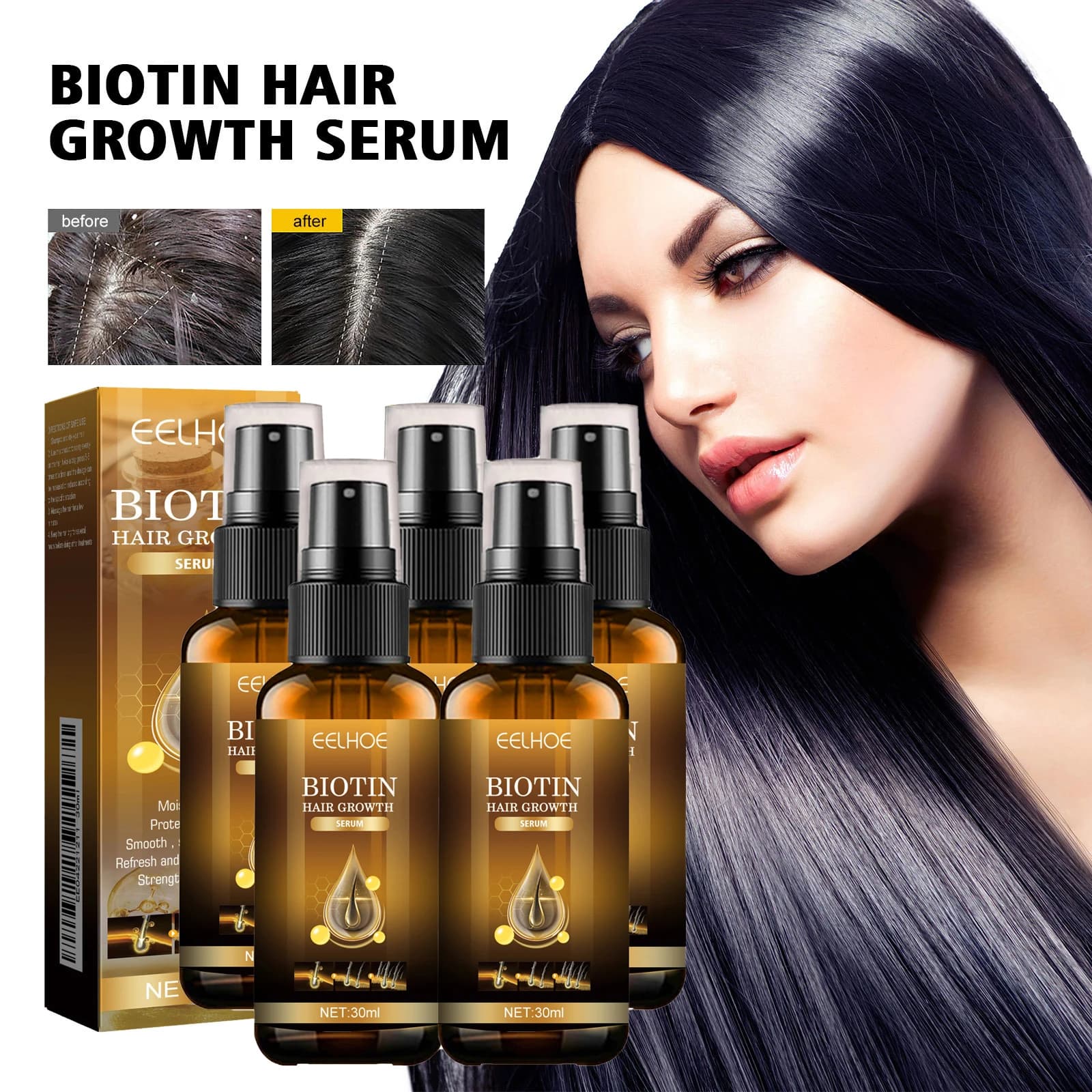 1/3/5 Box Magic Biotin Siero For Hair Strengthening Nutrient Grinding Deep Product For Hair Damaged Crespes Repair Spray Oil Serum For Hair