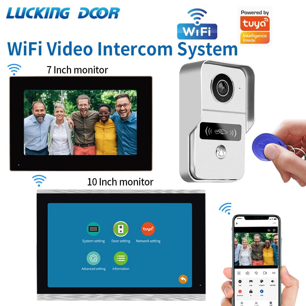 10.1 pollici HD colore 1080P CMOS Wifi Tuya APP IR visione notturna telecamera CCTV videocitofono videocitofono campanello citofono