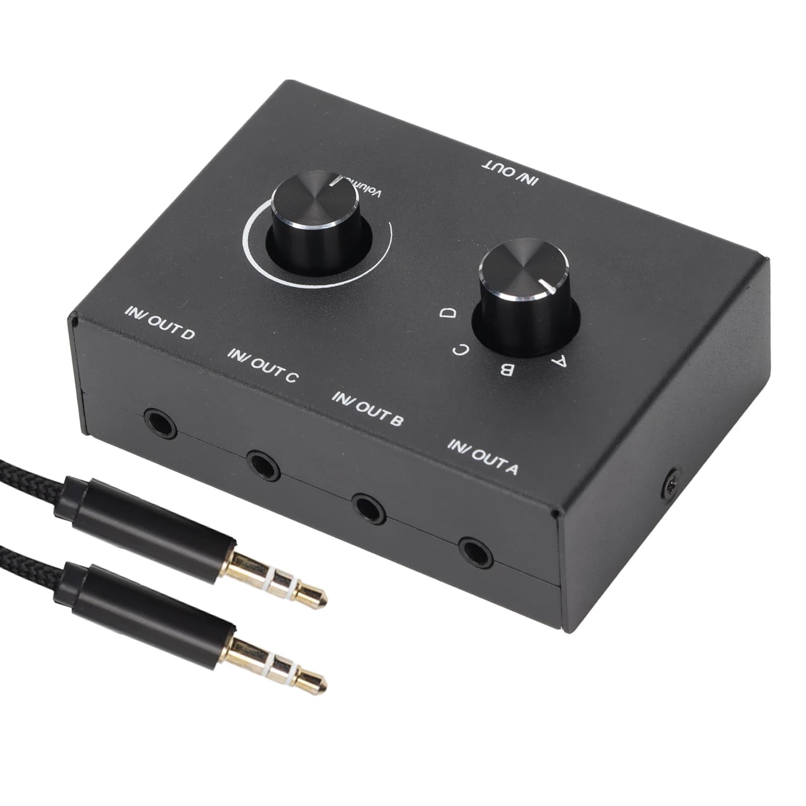 Switcher Stereo Passivo a 4 Porte da 3,5 mm, Convertitore 1 Ingresso 4 Uscite / 4 Ingressi 1 Uscita per Cuffie MP3