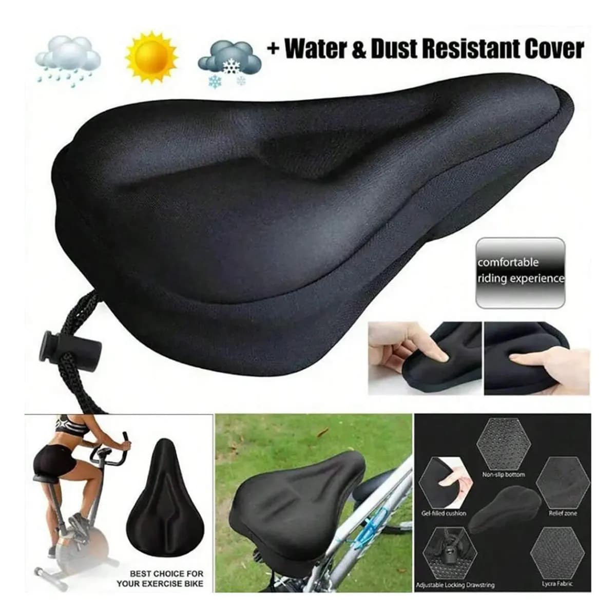 1PC seat cushion soft cover gel soft cover for men woman comfortable bicycle saddle cushion outdoor cycling accessory