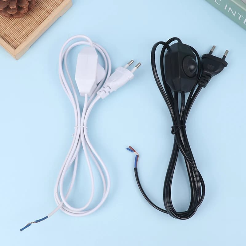 Cavo di prolunga da 1,8 m con dimmer, interruttore di controllo, cavo di alimentazione con spina EU per lampada da tavolo, cavo elettrico 220V