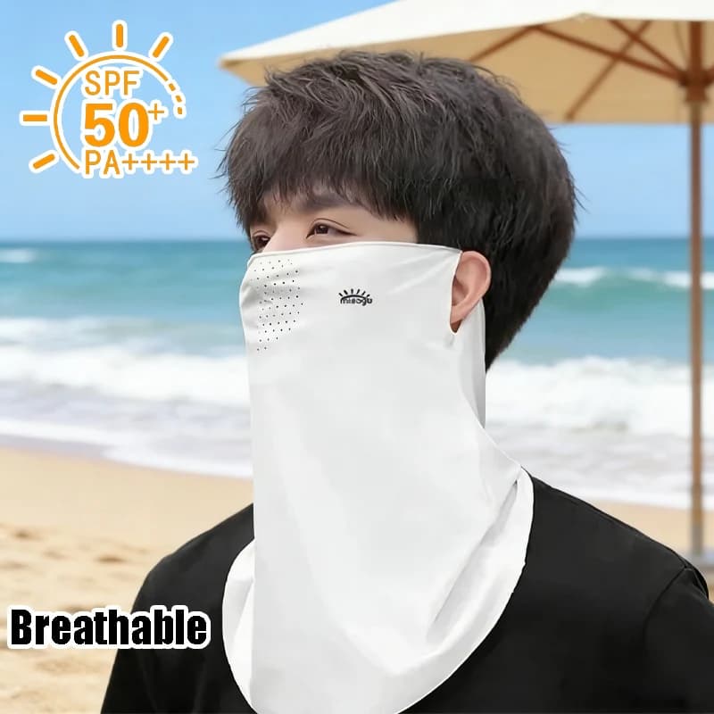Maschera Integrale UPF50 in Seta Ghiaccio Traspirante con Protezione UV per Sport Estivi e Viaggi, Leggera e Rinfrescante