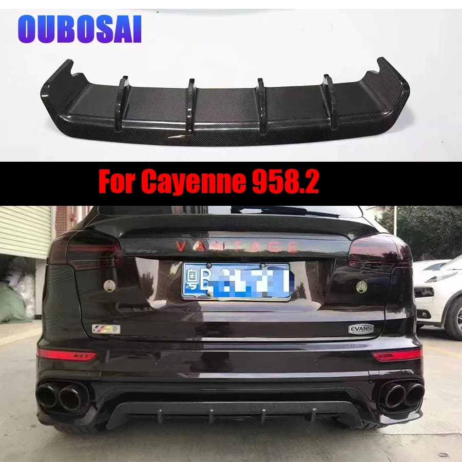 Carbon Fiber Rear Diffuser for Porsche Cayenne 958.2 2017+ GTS, Splitter Rear, Spoiler, Carrozzeria Kit