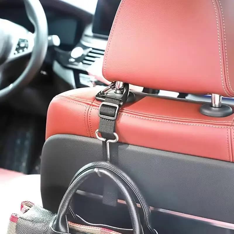 Gancio regolabile multifunzione per poggiatesta auto, per borse e borsette, pratico organizer per lo stoccaggio degli oggetti sul retro del sedile del veicolo