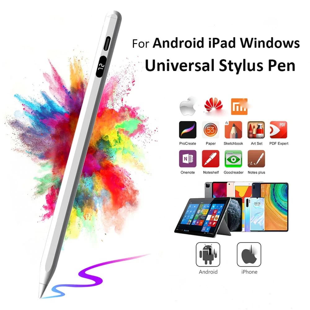 Penna stilo universale con Display di alimentazione digitale per Huawei Lenovo Samsung Phone Xiaomi per Tablet cellulare Touch Pen