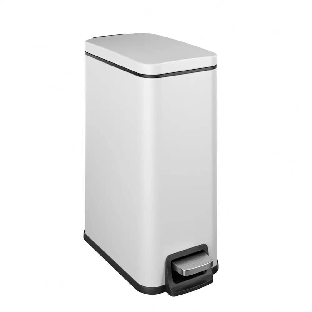 Cestino per Bagno Compatto in Acciaio Inox da 6 Litri con Coperchio, Pedale e Secchio Rimovibile per Spazi Ristretti
