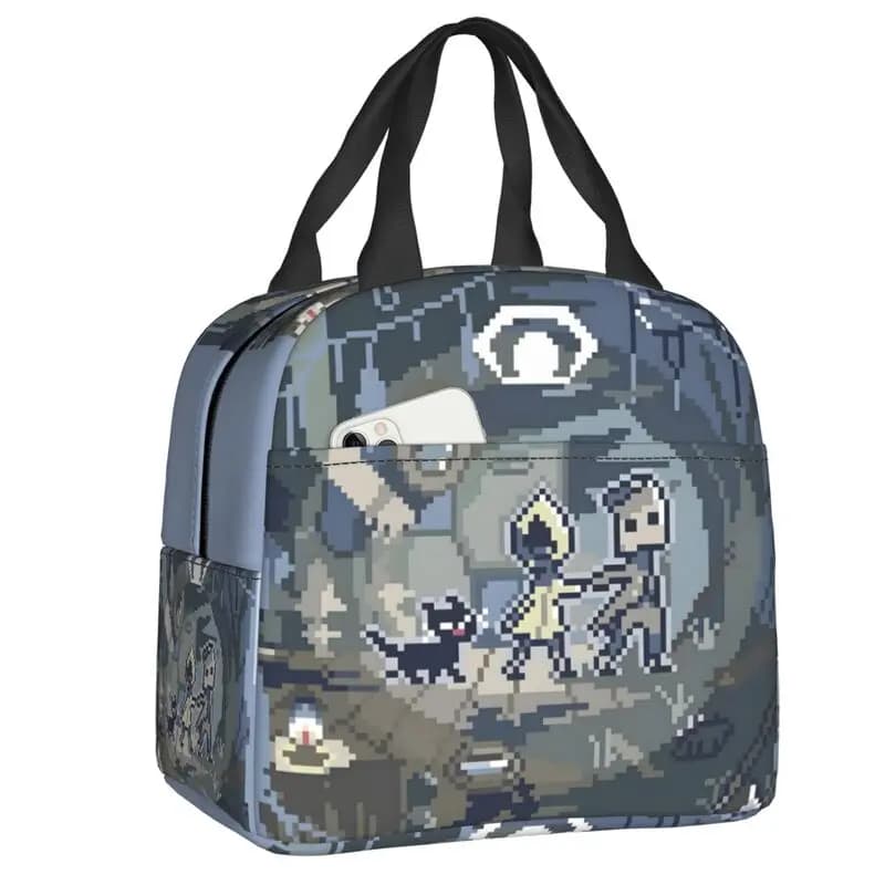 Custom Game L-Little Nightmares Anime Insulated Lunch Bag for Camping Travel Portable Thermal Cooler Bento Box Women Children