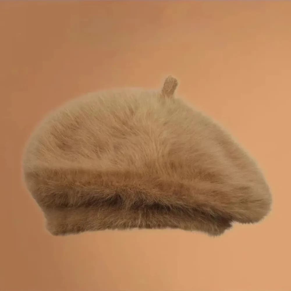 Comfortable Cloud Women Berets Plush Keep Warm British Beanie Hat Solid Color Korean Style Painter Caps Ladies
