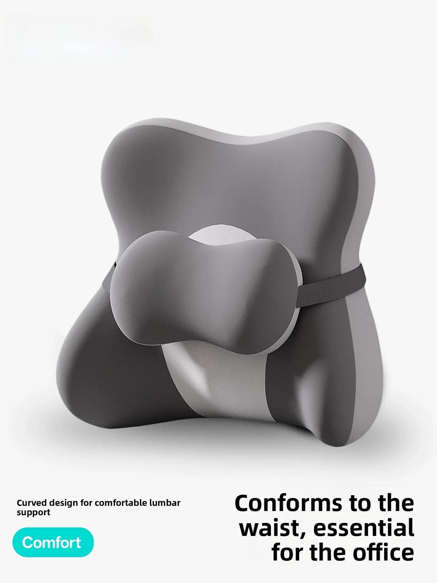Cuscino di Supporto Lombare per Sedia da Ufficio, Schienale Ergonomico, Riduce il Dolore alla Schiena, Ideale per Lavoro da Scrivania, Stile Moderno e Semplice
