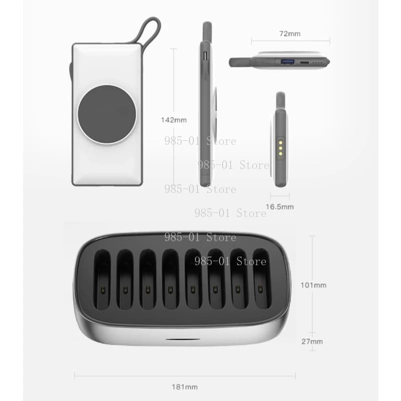 Shared power bank set, scan-free code rental 10000 mAh self-contained cable, fast charging, magnetic wireless charging