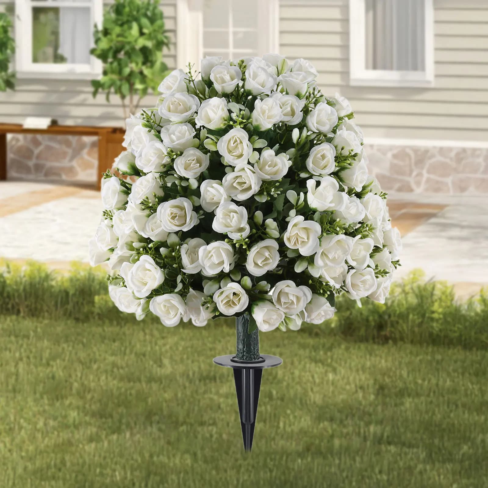 Decorative Artificial Plants with Picchetto, Faux Furnishings with Roses for Home Decoration, Wedding and Garden