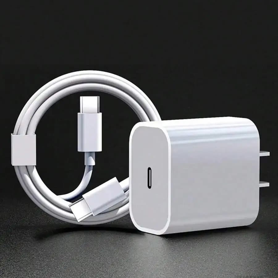 Set di Ricarica Rapida 20W: Caricatore da Muro USB C + Cavo USB C a Tipo C da 3,3 Piedi/100cm, Compatibile con iPhone 17 Pro Max/17