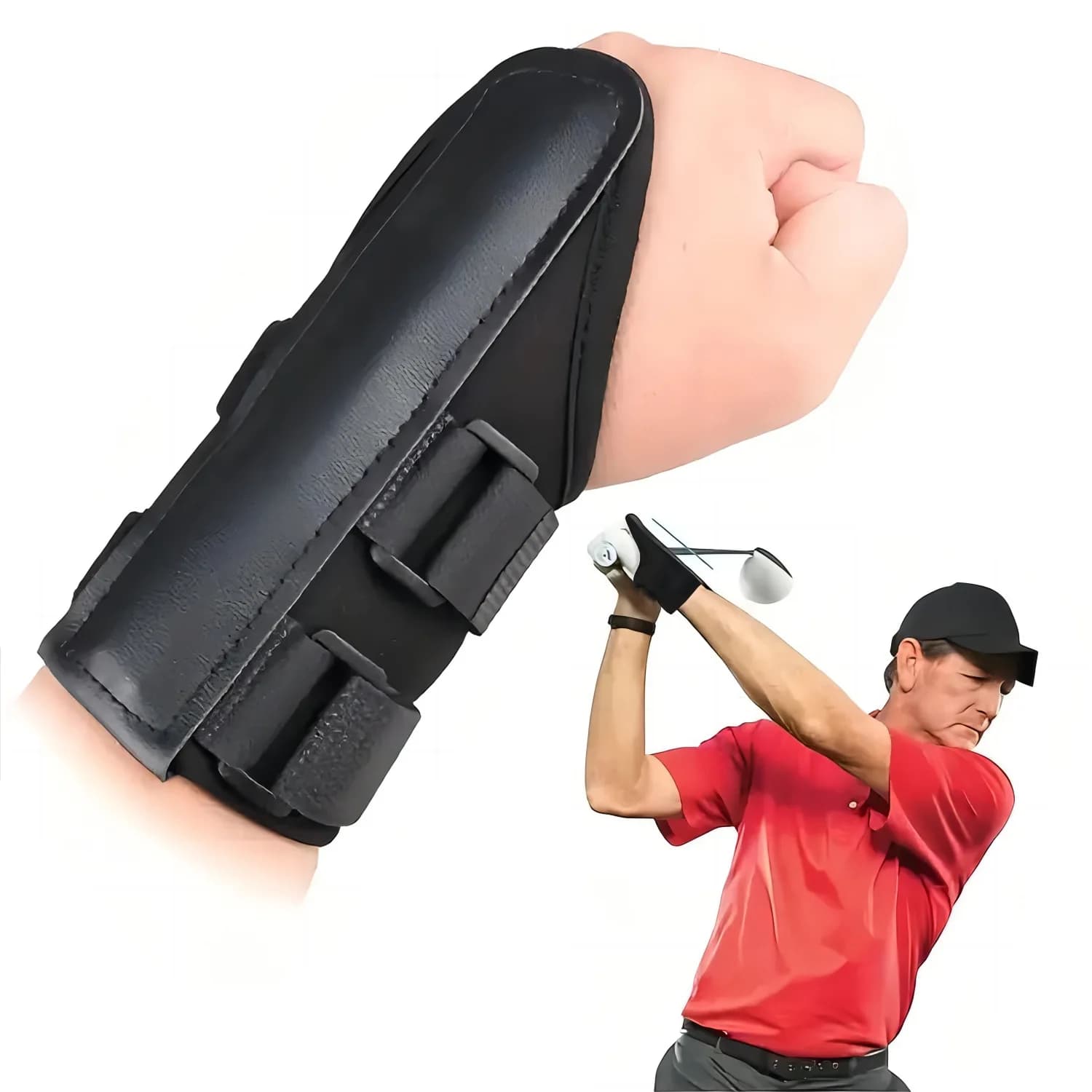 Supporto per il polso da golf Ausili per l'oscillazione del golf Fascia di alimentazione professionale Tutore per il polso Liscio Connect-Facile da allenamento corretto Strumento di allineamento dei gesti dell'oscillazione