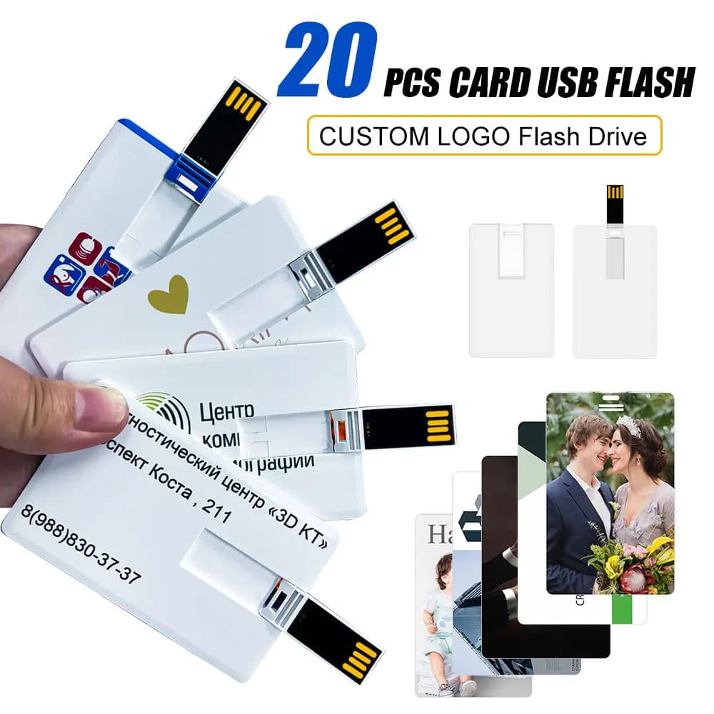 20 PZ/LOTTO Logo gratuito 100% capacità 4 GB 8 GB 16 GB 32 Gb carta di credito USB Flash Drive logo personalizzato Pendrive creativo di alta qualità
