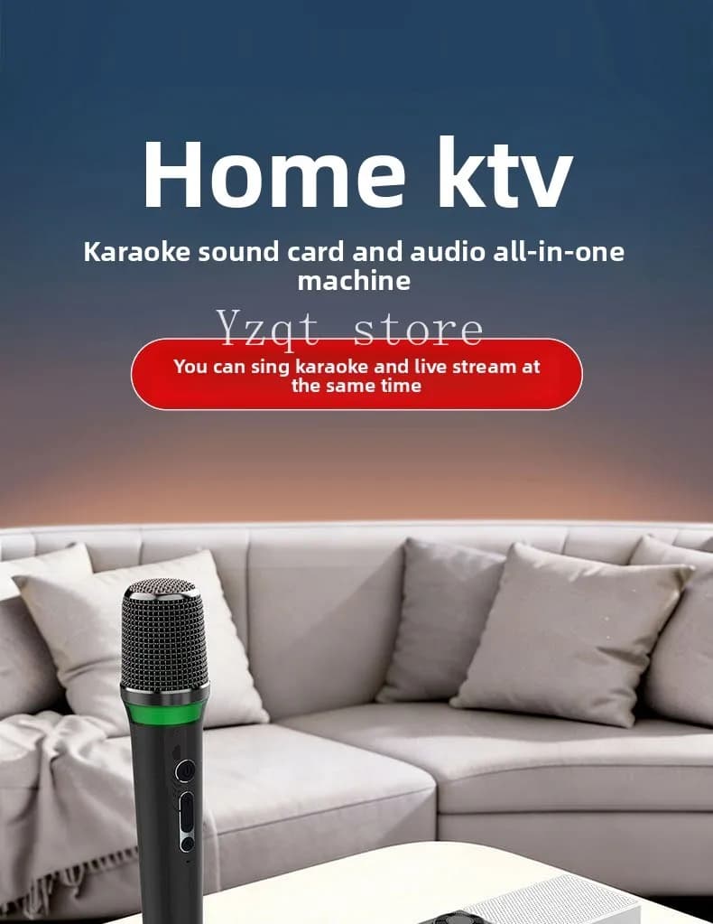 2026 Y6 fourth-generation sound card audio all-in-one machine professional live singing Karaoke wireless Bluetooth speaker