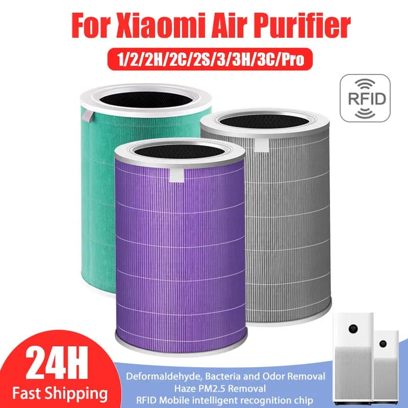 Filtro dell'aria per Xiaomi Mi purificatore d'aria 1 2 2H 2C 2S 3 3H 3C Pro Carbon Haze HEPA PM2.5 Anti batteri formaldeide filtro purificatore