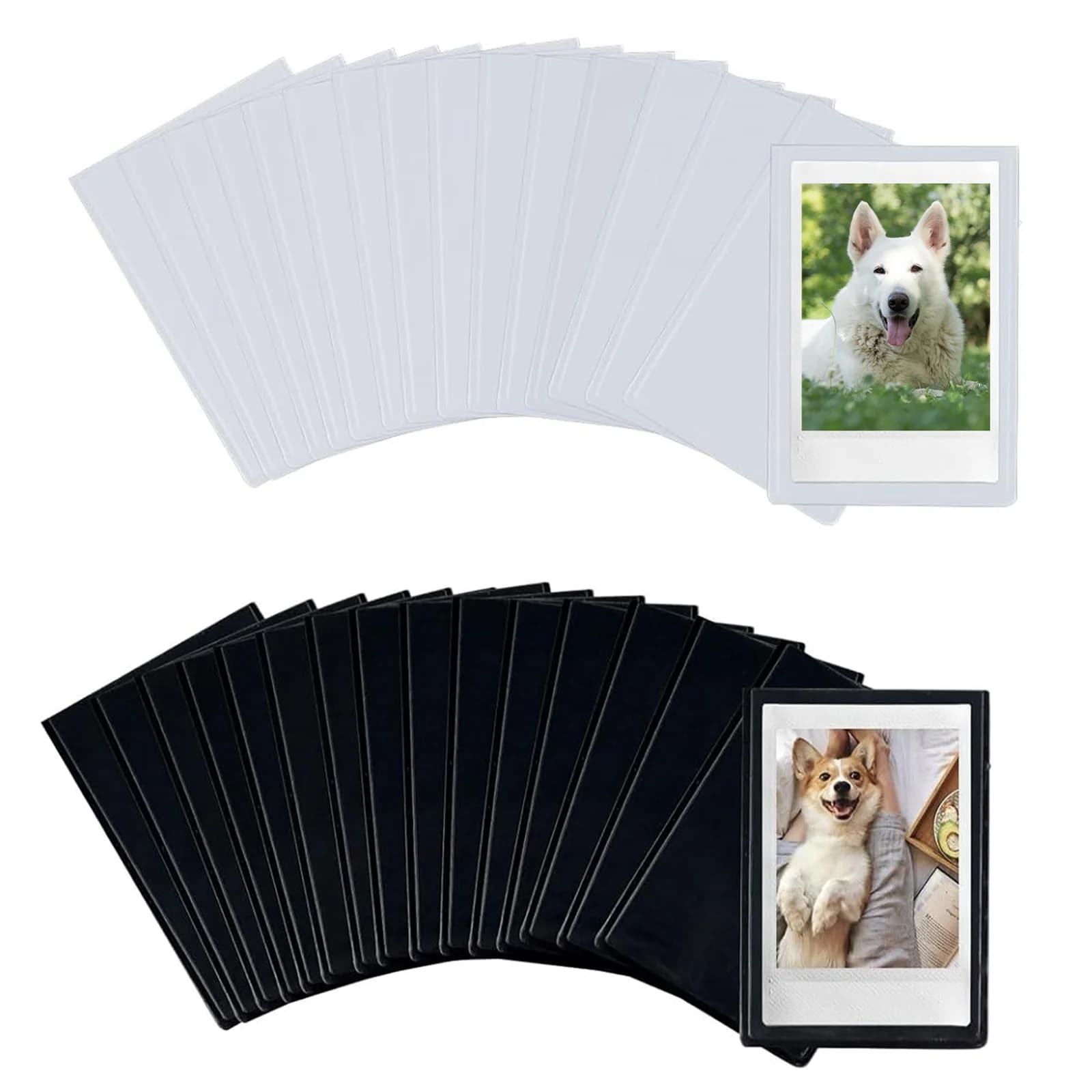 Confezione da 10 cornici magnetiche per foto da 2,5 × 3,5 pollici. Cornici per foto tascabili riutilizzabili per frigorifero e armadietto (nero o bianco)