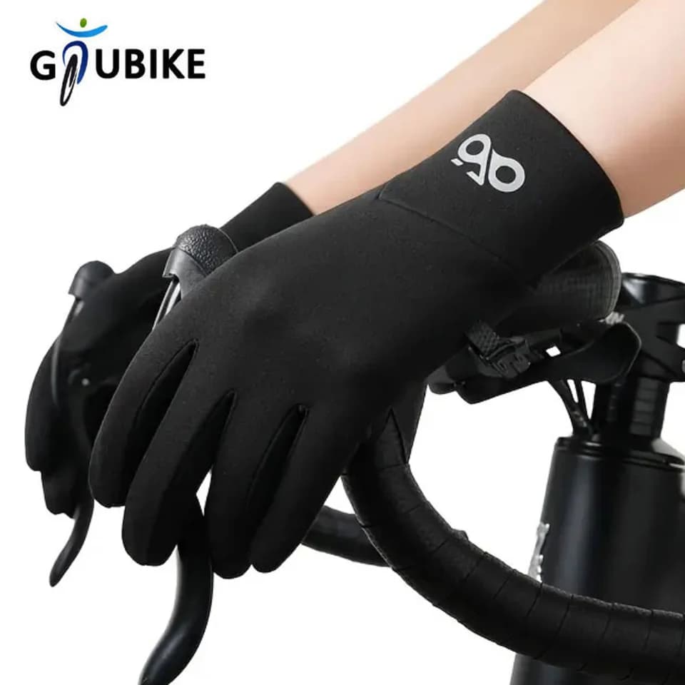 GTUBIKE 1 pair of men's winter outdoor sports racing gloves, waterproof, warm and thin, velvet, touchscreen, cycling, hiking